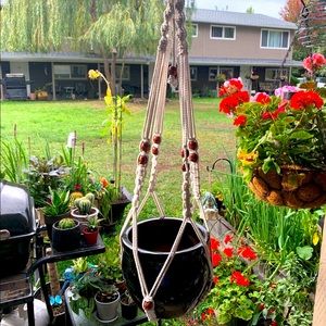 Hand made macrame hanger